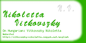 nikoletta vitkovszky business card